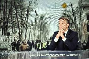 President Macron Speaks On French Television - Paris