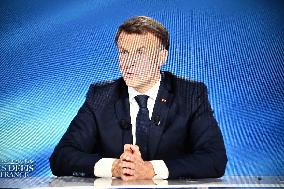 President Macron Speaks On French Television - Paris