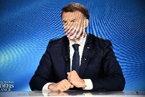President Macron Speaks On French Television - Paris