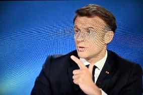 President Macron Speaks On French Television - Paris