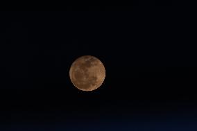 The Full Moon Flower Moon Seen Over Mexico City