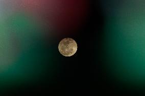 The Full Moon Flower Moon Seen Over Mexico City