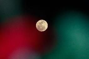 The Full Moon Flower Moon Seen Over Mexico City