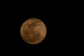 The Full Moon Flower Moon Seen Over Mexico City