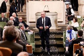 Francois Bayrou at 30th anniversary of the programme " La main a la pate " - Paris