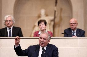 Francois Bayrou at 30th anniversary of the programme " La main a la pate " - Paris