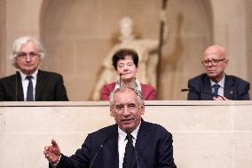 Francois Bayrou at 30th anniversary of the programme " La main a la pate " - Paris