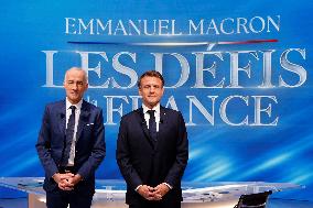 Emmanuel Macron on a special program of TF1 - Saint Denis