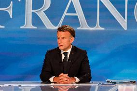 Emmanuel Macron on a special program of TF1 - Saint Denis