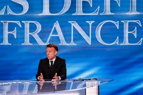 Emmanuel Macron on a special program of TF1 - Saint Denis