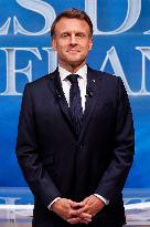 Emmanuel Macron on a special program of TF1 - Saint Denis