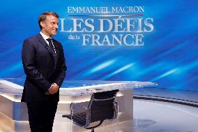 Emmanuel Macron on a special program of TF1 - Saint Denis