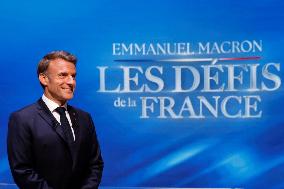 Emmanuel Macron on a special program of TF1 - Saint Denis