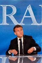 Emmanuel Macron on a special program of TF1 - Saint Denis