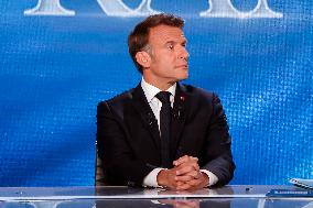Emmanuel Macron on a special program of TF1 - Saint Denis