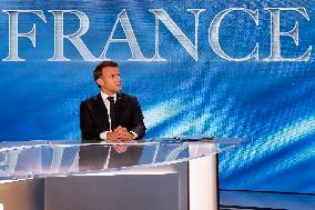 Emmanuel Macron on a special program of TF1 - Saint Denis