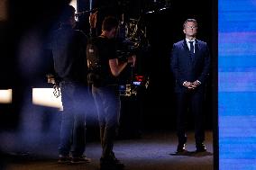 Emmanuel Macron on a special program of TF1 - Saint Denis