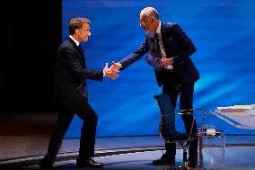 Emmanuel Macron on a special program of TF1 - Saint Denis