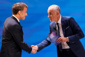Emmanuel Macron on a special program of TF1 - Saint Denis