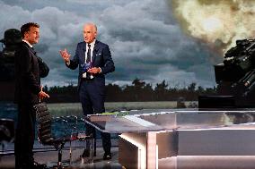 Emmanuel Macron on a special program of TF1 - Saint Denis