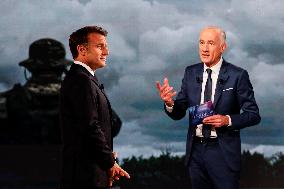 Emmanuel Macron on a special program of TF1 - Saint Denis