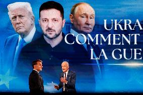 Emmanuel Macron on a special program of TF1 - Saint Denis