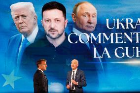 Emmanuel Macron on a special program of TF1 - Saint Denis