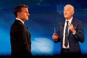 Emmanuel Macron on a special program of TF1 - Saint Denis