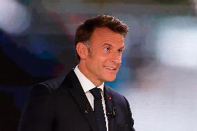 Emmanuel Macron on a special program of TF1 - Saint Denis