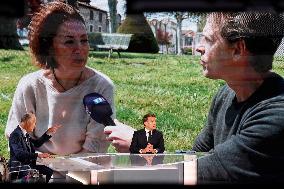 Emmanuel Macron on a special program of TF1 - Saint Denis