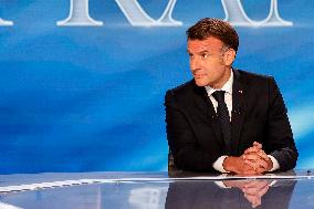 Emmanuel Macron on a special program of TF1 - Saint Denis