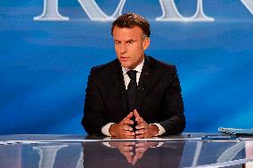 Emmanuel Macron on a special program of TF1 - Saint Denis