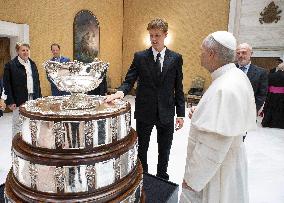 Pope Leo XIV Meets Tennis Champion Jannik Sinner - Vatican