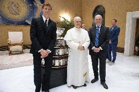 Pope Leo XIV Meets Tennis Champion Jannik Sinner - Vatican