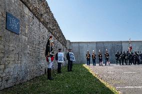 Macron at A Ceremony to Pay Tribute to The Two Dead Prison Officers - Caen