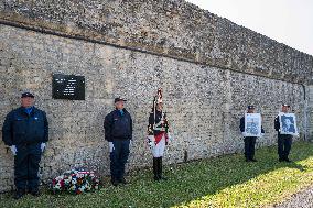 Macron at A Ceremony to Pay Tribute to The Two Dead Prison Officers - Caen