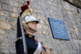 Macron at A Ceremony to Pay Tribute to The Two Dead Prison Officers - Caen