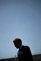 Macron at A Ceremony to Pay Tribute to The Two Dead Prison Officers - Caen