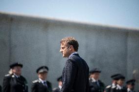 Macron at A Ceremony to Pay Tribute to The Two Dead Prison Officers - Caen