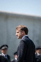 Macron at A Ceremony to Pay Tribute to The Two Dead Prison Officers - Caen