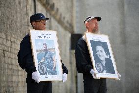 Macron at A Ceremony to Pay Tribute to The Two Dead Prison Officers - Caen