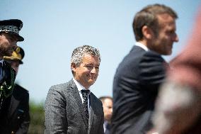 Macron at A Ceremony to Pay Tribute to The Two Dead Prison Officers - Caen