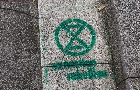 Axa Headquarters Targeted by Extinction Rebellion - Nantes