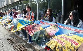 Rally in support of Ukrainian POWs at parliament in Kyiv