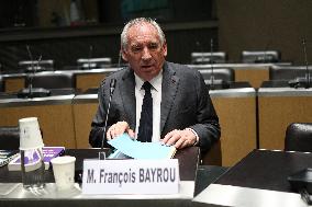 Hearing of Francois Bayrou at National Assembly - Paris