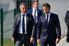 Macron And Darmanin Visit High-Security Prison Site - Northern France
