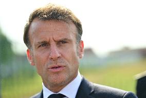 Macron And Darmanin Visit High-Security Prison Site - Northern France