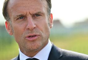 Macron And Darmanin Visit High-Security Prison Site - Northern France
