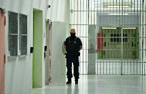 Macron And Darmanin Visit High-Security Prison Site - Northern France