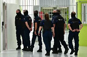 Macron And Darmanin Visit High-Security Prison Site - Northern France